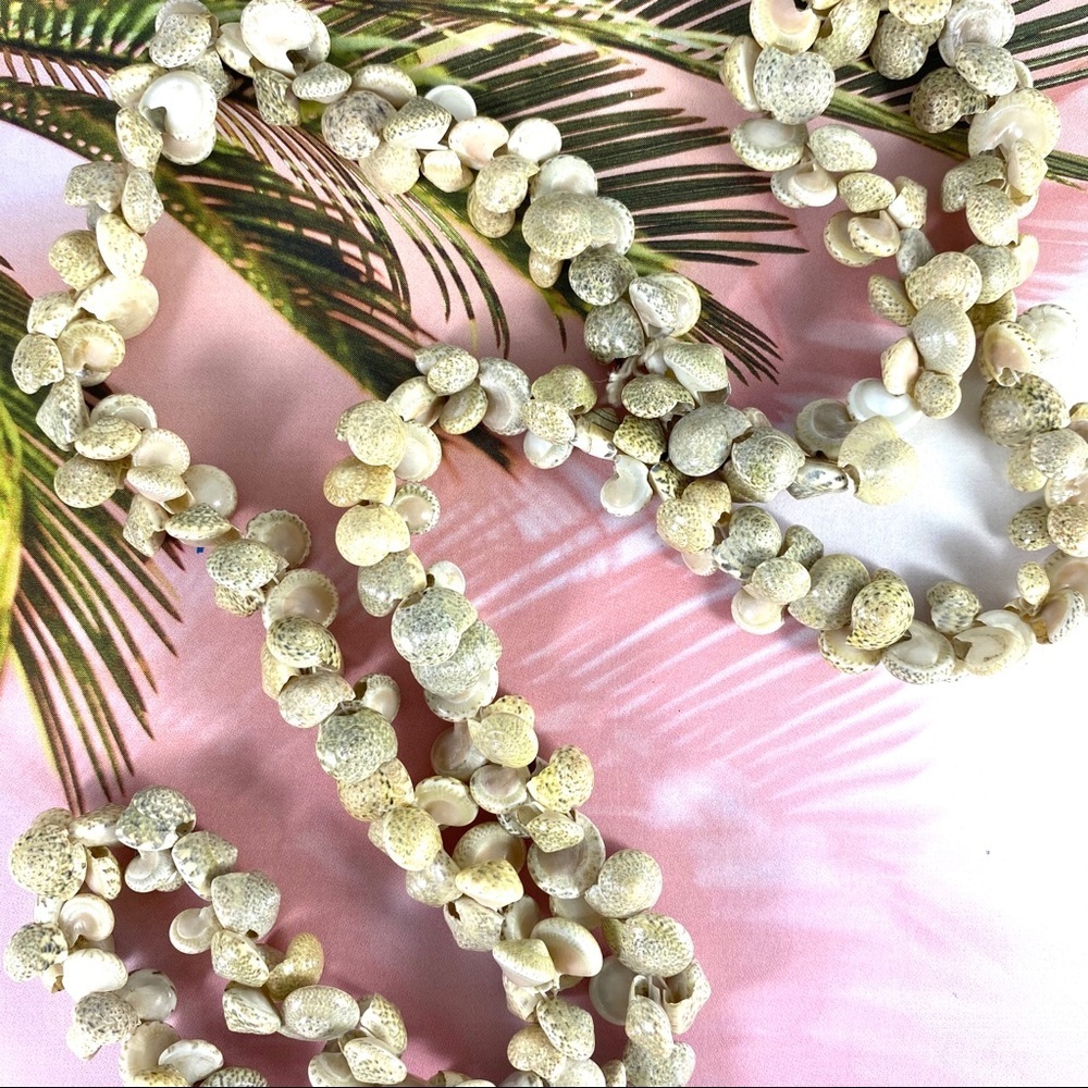 Vintage Tiny woven shell lei luau Hawaii Tiki